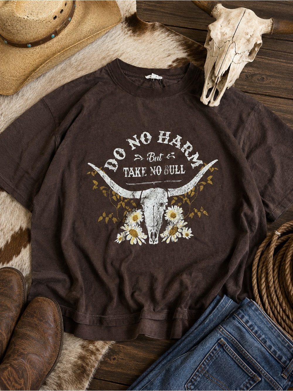 Maurices Brown Graphic Sweatshirt "Do No Harm"